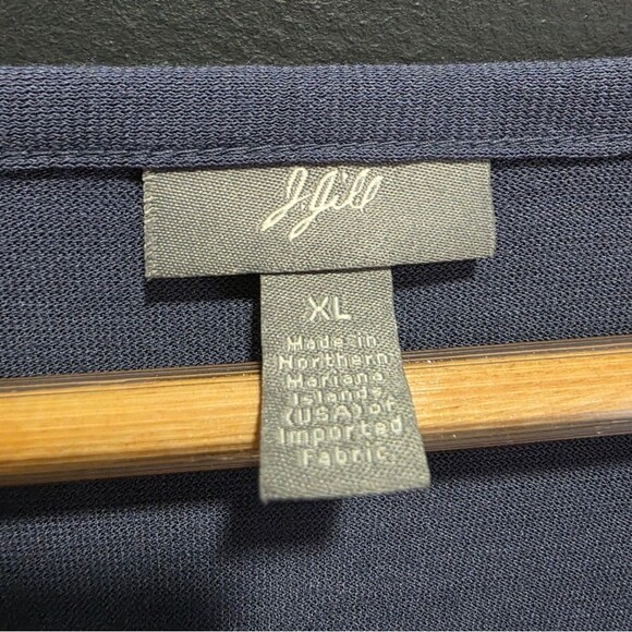 J. Jill Blue Wrap Rayon Blend Long Sleeve Top Blouse Balletcore NWOT - Picture 3 of 11